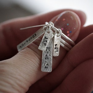 Dangling Charm Ring Sterling Silver Personalized Stamped Tags image 10