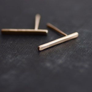 Bar Earrings - 14kt Gold Fill - Posts - Studs
