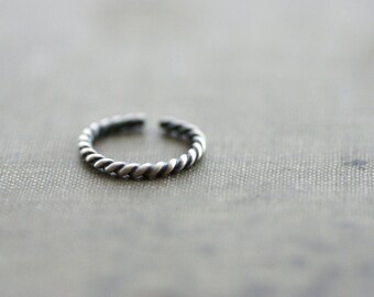 Twisted Rope Toe Ring Sterling Silver