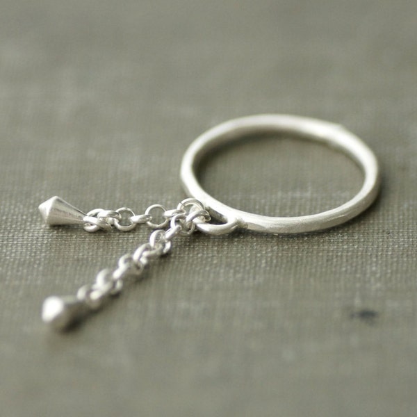 Sterling Silver Dangling Statement Ring with Drops - Made to Order