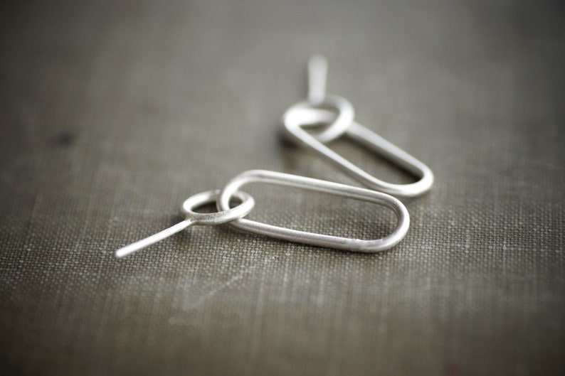 Chain Link Earrings Sterling Silver image 3