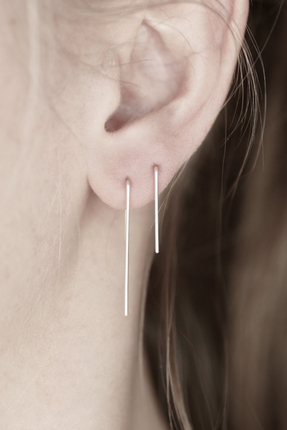 Bar Hook Earrings - Sterling Silver and 14kt Gold Fill