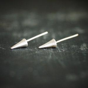 Black Sterling Silver Spike Studs Oxidized Earrings image 4