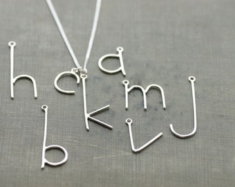 The Original E is for Emmy, Pick Your Letter, Custom Initial Letter Necklace, Sterling Silver on Chain