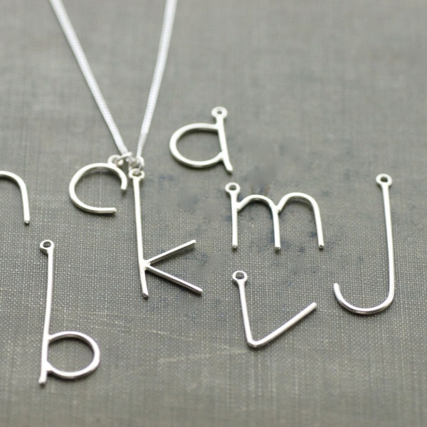 The Original E is for Emmy, Pick Your Letter, Custom Initial Letter Necklace, Sterling Silver on Chain