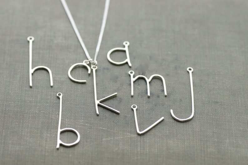 The Original E is for Emmy, Pick Your Letter, Custom Initial Letter Necklace, Sterling Silver on Chain image 1