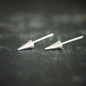 Black Sterling Silver Spike Studs Oxidized Earrings image 3