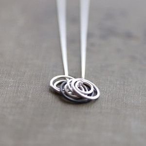 Sterling Necklace with Rings - Black and White Collection