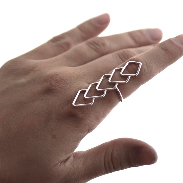 Geometric Statement Ring - Sterling Silver