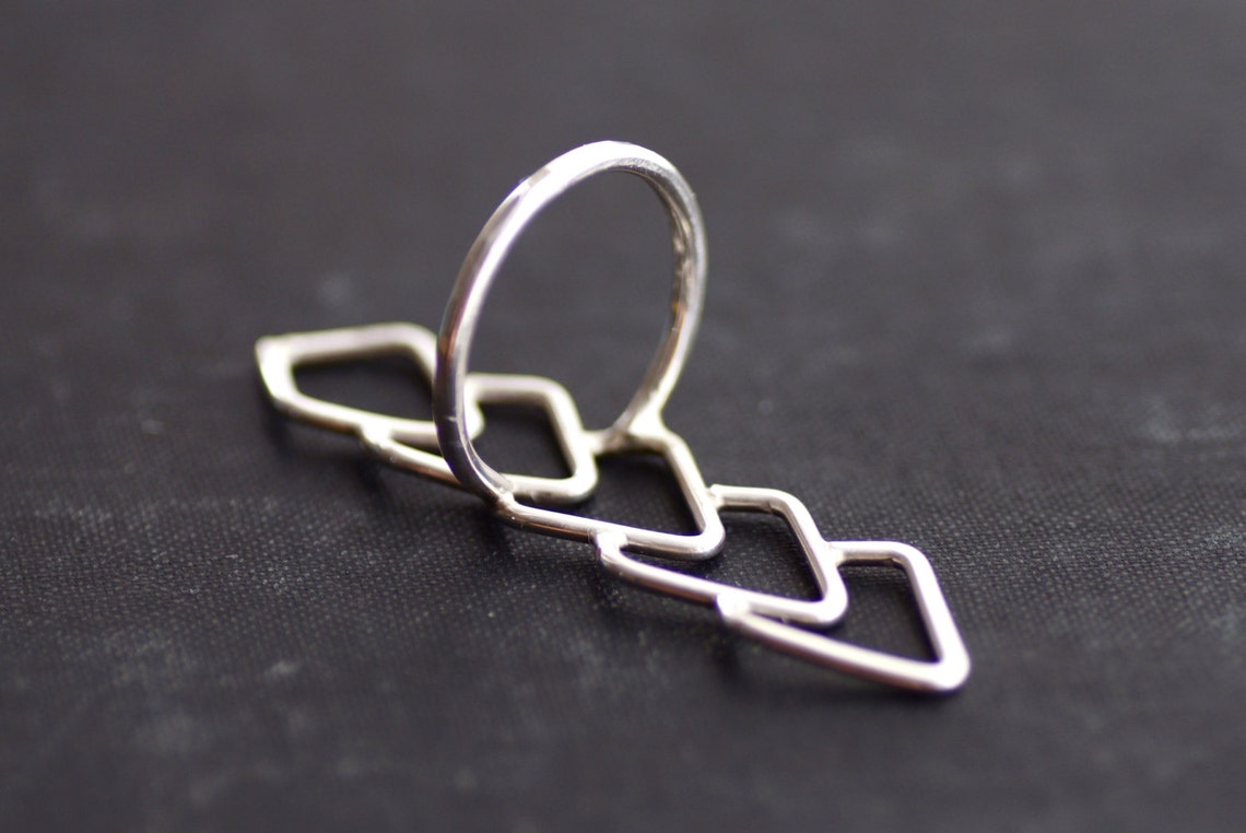 Geometric Statement Ring Sterling Silver Etsy