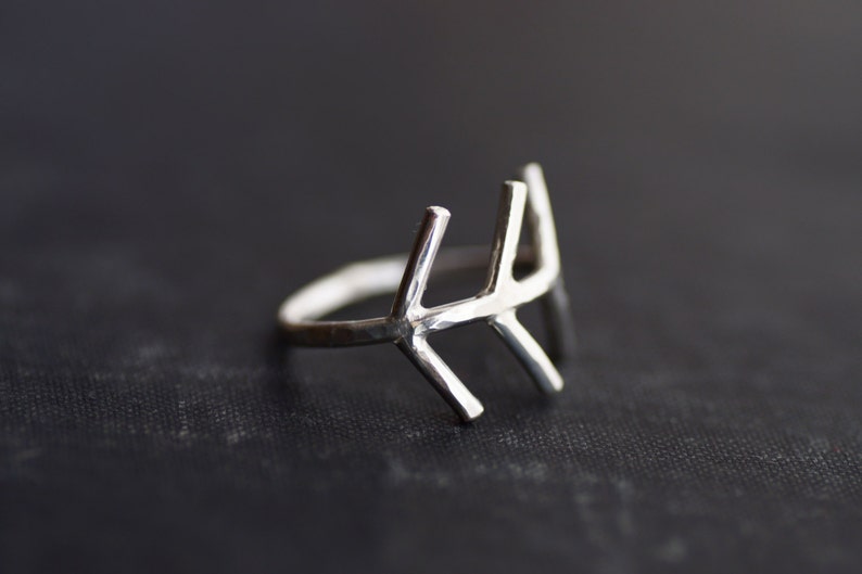 Arrow End Ring  Sterling Silver  Made to Order image 2