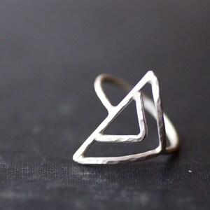Triangle Ring Sterling Silver Made to Order Hammered - Etsy