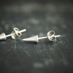 Black Sterling Silver Spike Studs Oxidized Earrings image 5