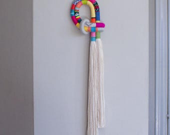 Colorful Oversized Knot Fiber Art Wall Hanging