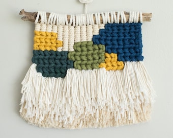 Small Macrame Wall Hanging with Fringe