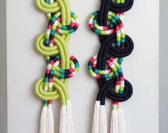 Bright Sculptural Fiber Art Wall Hangings