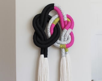 True Lovers Knot Fiber Art Sculptural Wall Hanging
