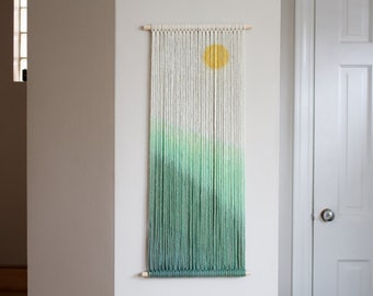 Hand-Dyed Fiber Art Abstract Landscape Wall Hanging