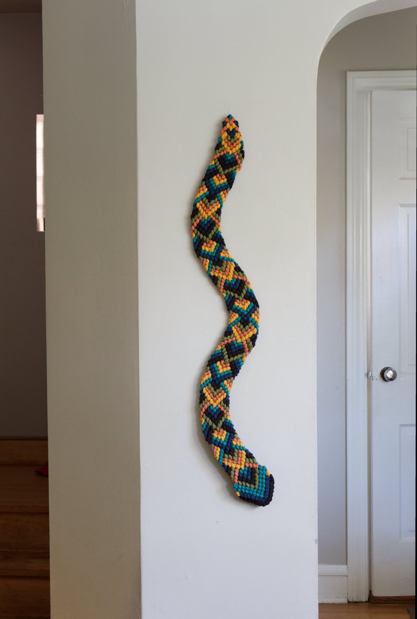 Macrame Snake Wall Hanging Table Decor Fiber Art - Etsy