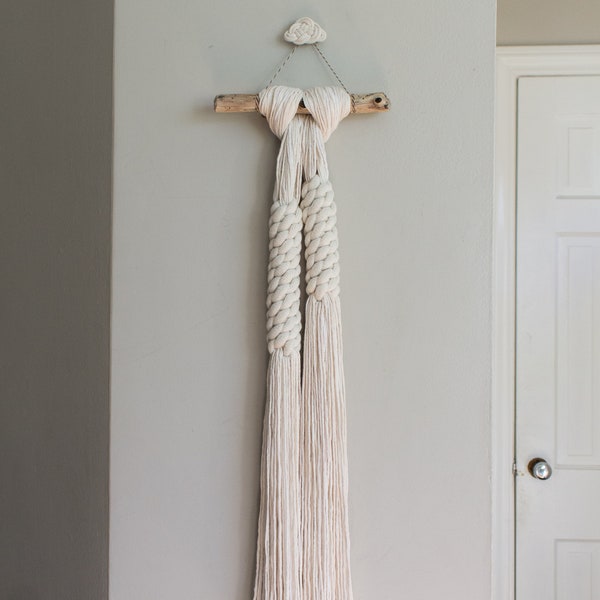 Crown Knot Tassel Fiber Art Wall Hanging