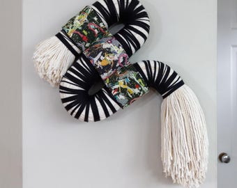 Mixed Media Sculptural Fiber Art Wall Hanging FLOW