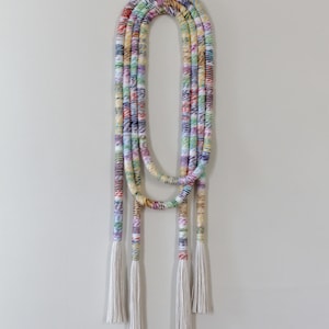 Candy Striped Sculptural Fiber Art Wall Hanging