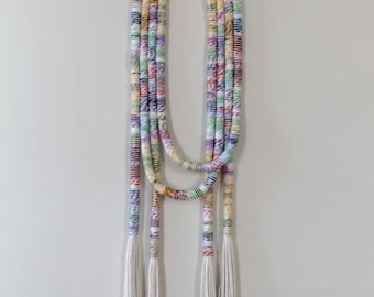 Candy Striped Sculptural Fiber Art Wall Hanging