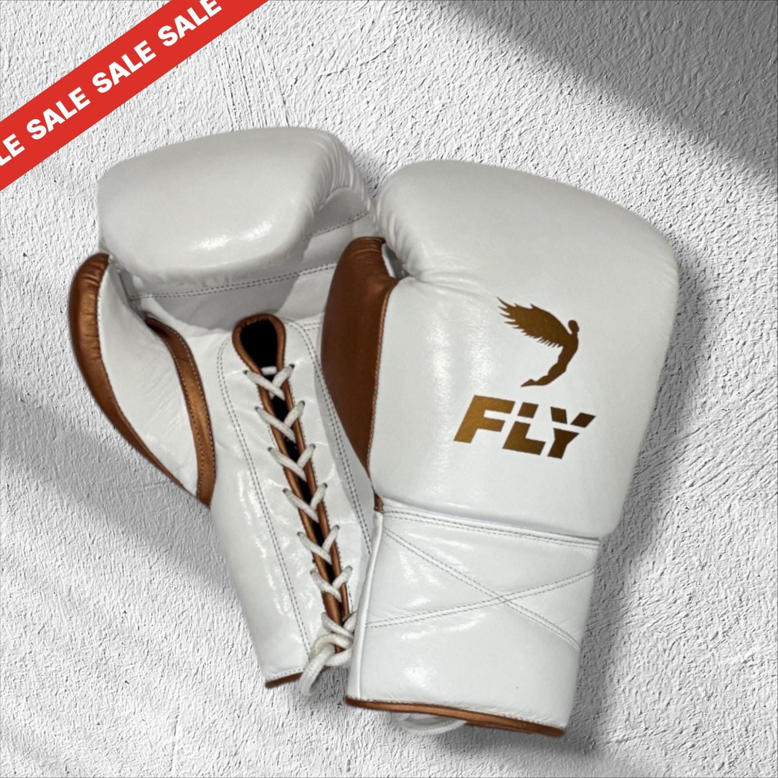 Professional White Leather Boxing Set Custom Sparring Gloves and ...