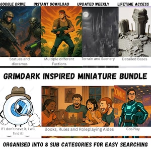 550GB Grimdark Inspired Miniatures and Terrain stl l High Quality & well organised l 3D printing l lifetime access l limited time listing