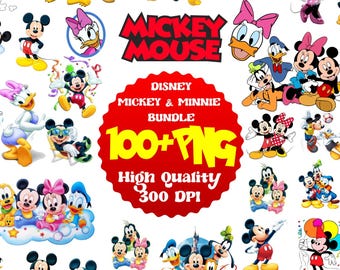 Paquete de más de 100 imágenes de Mickey Mouse, PNG de alta resolución de 300 ppp, PNG de Minnie Mouse, PNG del Pato Donald, PNG de Daisy Duck, PNG del Pato Donald, Mouse y sus amigos