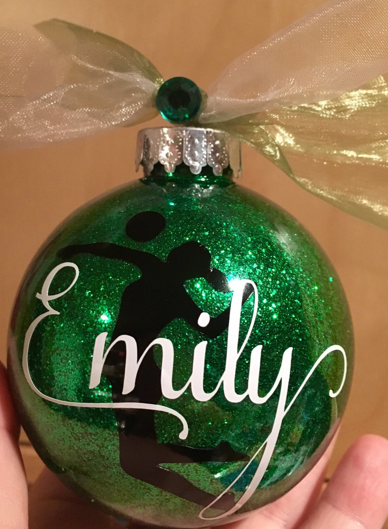 Personalized Glitter Volleyball Ornament Etsy