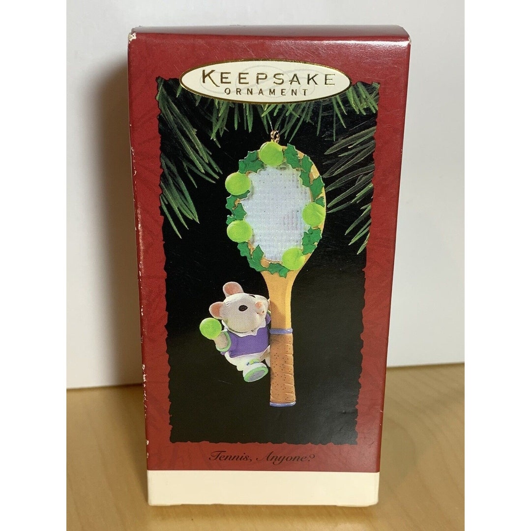 Hallmark Keepsake Tennis Ornament. Cute Mouse With Racket. Set of 2 Etsy