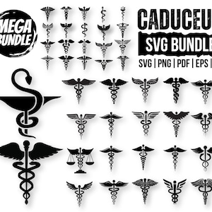 Bundle of Caduceus Symbols SVG, Nurse SVG, Medical Doctor Print, medical symbol SVG, caduceus symbol Svg Instant Download