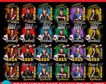 2025 Graduation tshirt Grad Bootleg Canva Template, Graduation t shirt bundle, Canva Grad tshirt template, Class of 2025 Graduation T Shirt