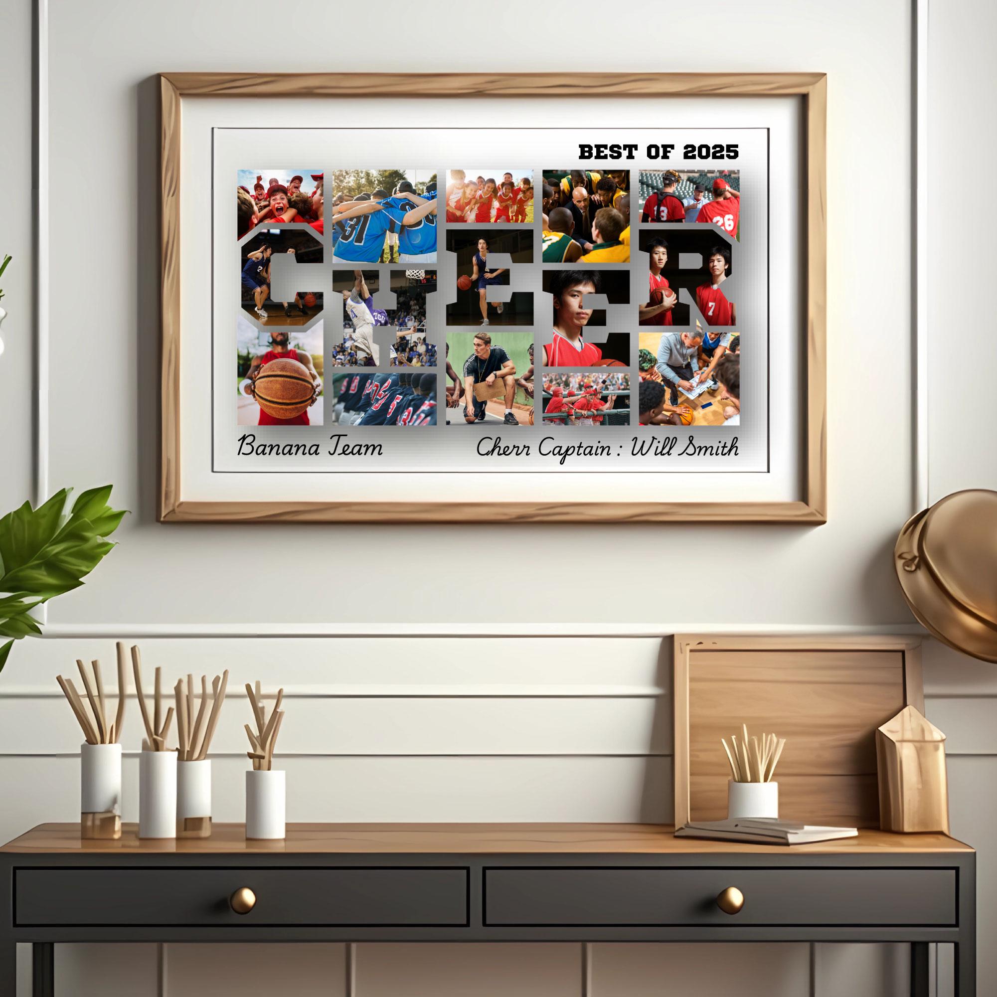 Cheer Photo Frame Cheerleader Photo Collage Canva Frame Template,editable Cheerleading ...