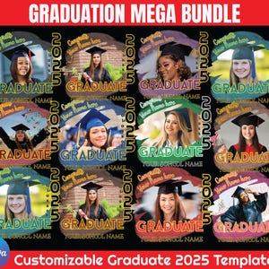 Graduation 2025 Editable Canva Template Digital Download, Graduation 2025 Tshirt Design Sublimation, Class of 2025 Add Photo Personalized