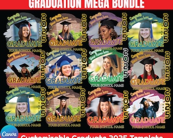 Graduation 2025 Editable Canva Template Digital Download, Graduation 2025 Tshirt Design Sublimation, Class of 2025 Add Photo Personalized