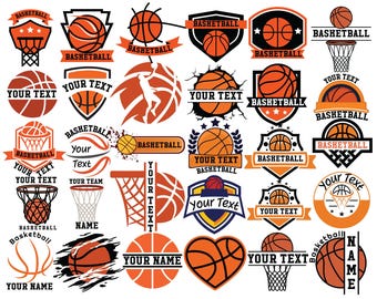 Nome squadra di basket personalizzato in formato svg, maglietta squadra di basket personalizzata, mamma di basket in formato svg, monogramma diviso basket, file Cricut