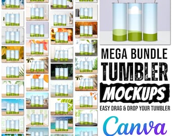 Canva Drag and Drop 20oz Tumbler Mockup, Canva Tumbler Mockup, Tumbler Template, Transparent Tumbler Mockup, Drag and drop Tumbler Mockup