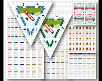 Triangle Monopoly Canva Editable Template, Triangle Monopoly Board Template, Monopoly Canva Template, Monopoly Game Board, Digital Download