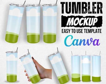 Canva Drag and Drop 20oz Tumbler Mockup, Canva Tumbler Mockup, Tumbler Template, Transparent Tumbler Mockup, Drag and drop Tumbler Mockup