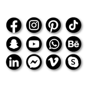 Bundle of Social Media Icons Svg, Social Media Icons Svg, Colorful Icons Svg, Transparent Socia Media icons Svg Instant Download