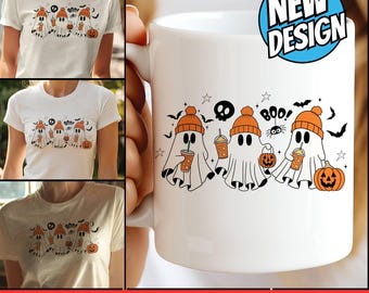 Retro Halloween Svg Design, Halloween Sublimation Designs, Spooky Season Svg, Ghost T-shirt, Pumpkin Svg, Fall Svg, Retro Halloween Svg