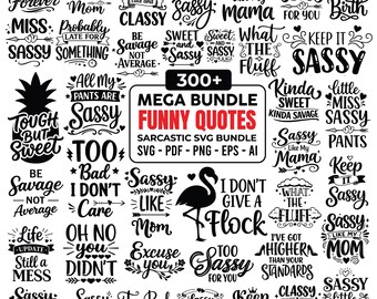 Sarcastic Quotes SVG Bundle: Funny Mom Shirt Designs (Digital Download)
