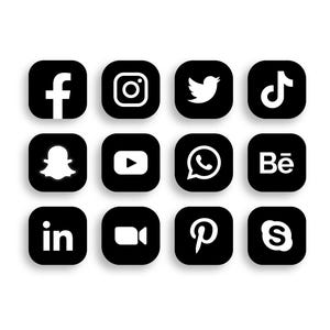 Bundle of Social Media Icons Svg, Social Media Icons Svg, Colorful Icons Svg, Transparent Socia Media icons Svg Instant Download