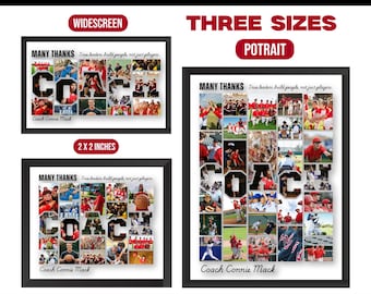 Coach Photo Collage Canva Frame Template,Customizable Memory Collage,Editable Coach Gift,Printable Sports Team Keepsake
