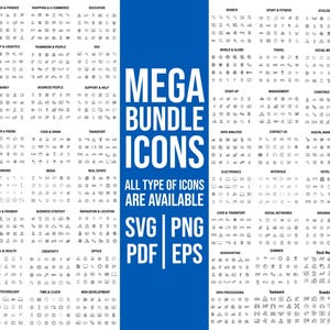 Mega Bundle of icons Svg Png Psd, Icon Svg Png Psd, All types of icons Svg Png Psd, High resolution of icons Svg Png Psd Instant Download