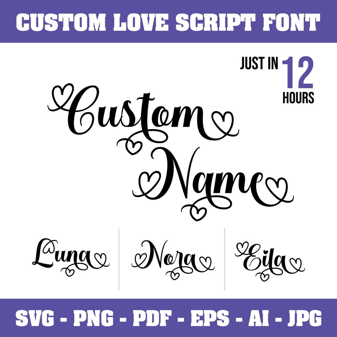 Custom Name SVG | Custom Name Calligraphy | Custom Name Cut File ...
