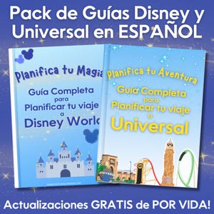 Guias de viagem Disney + Universal em espanhol | Guia de viagem para Disney e Universal – Pacote para impressão em PDF