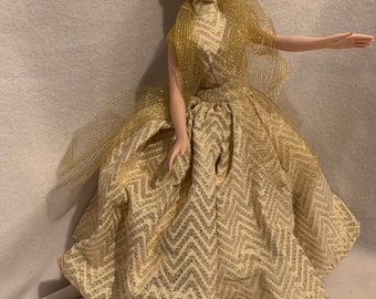 Gene gold Sparkle Stripes gown from the closet